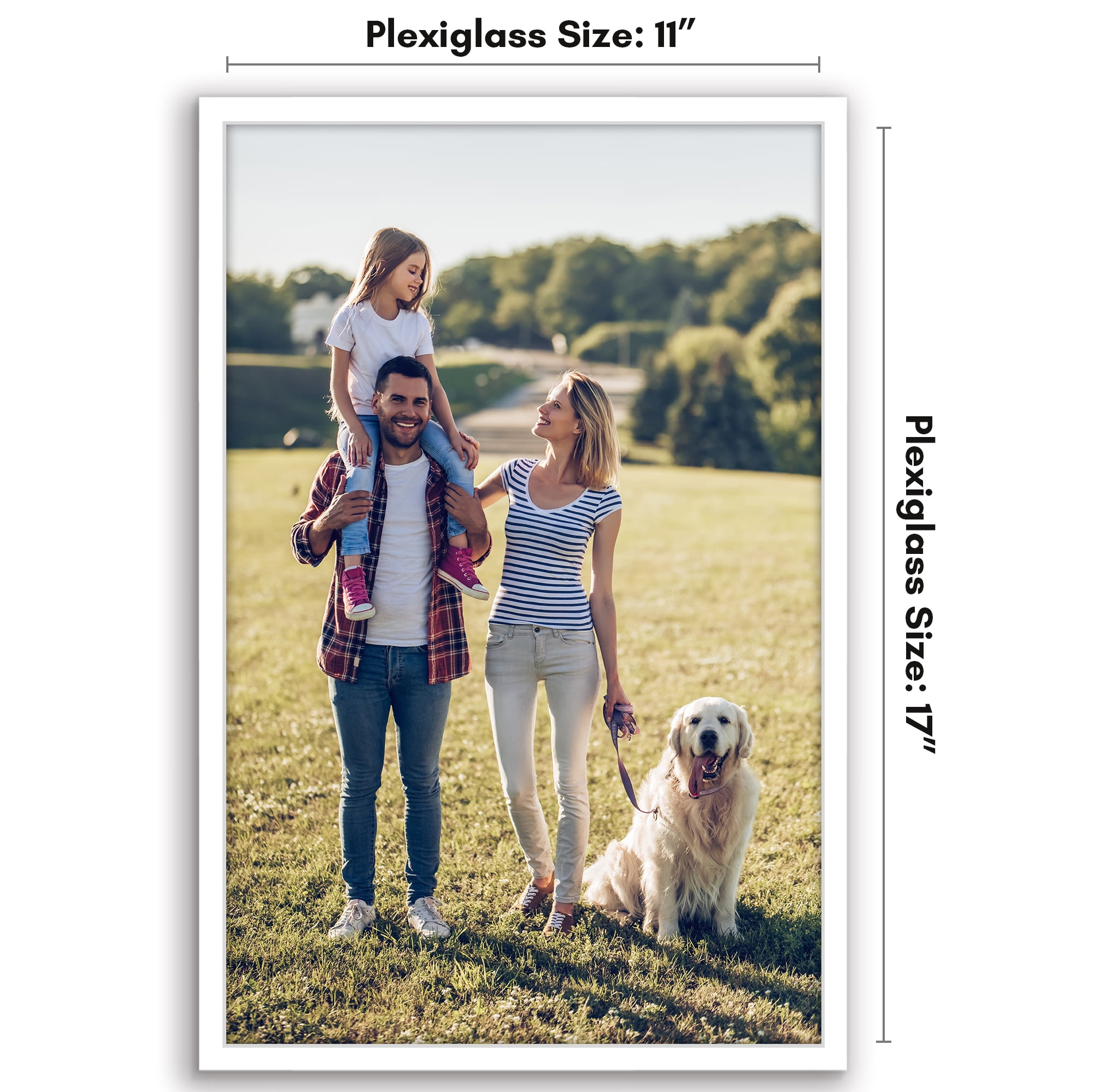 Americanflat 11x17 Picture Frame with Polished Plexiglass Streamline Collection Thin Border Wall - White