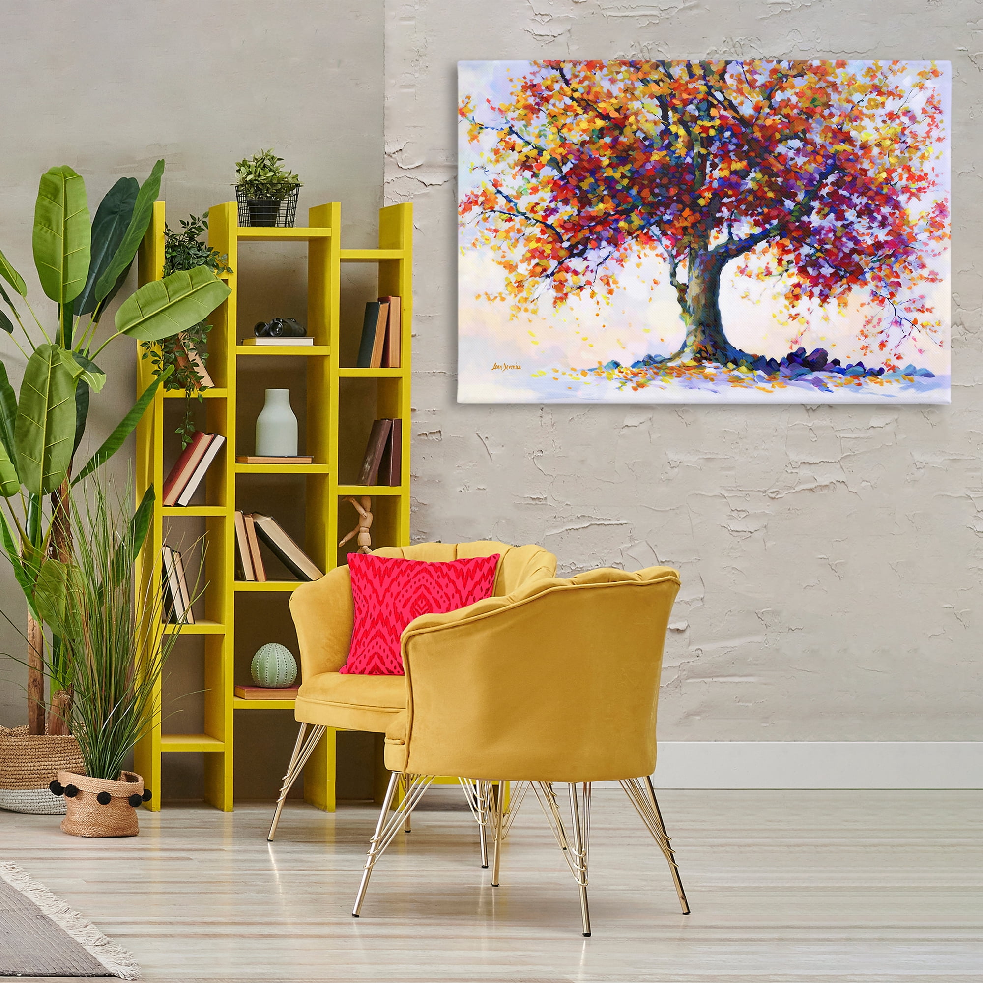 Stupell Industries Heartfelt Hues Tree Landscape & Nature Painting Wrapped Canvas Art Print Wall Art, 45 x 30