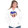 thumbnail image 3 of God Bless America Cute USA Flag Heart Zip Hoodie Sweatshirt Women Brisco Brands X, 3 of 6