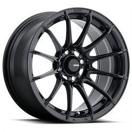 1 Konig 15x7 4X100  35 39B Dial In Gloss Black Wheel Rim