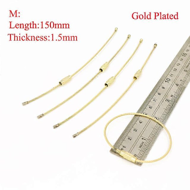 5 llaveros EDC de acero inoxidable con etiqueta de alambre, tornillo, llavero de equipaje de campamento, anillo, dispositivo circular, cuerda, bloqueo para exteriores, cable con bucle