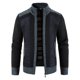 thumbnail image 1 of Suéter tipo cárdigan de punto para hombre, suéter grueso con forro polar para otoño e invierno, suéter con cuello alto y cremallera, 1 of 5
