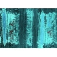 thumbnail image 1 of Ahgly Company Machine Washable Indoor Rectangle Oriental Turquoise Blue Industrial Area Rugs, 8' x 10', 1 of 4