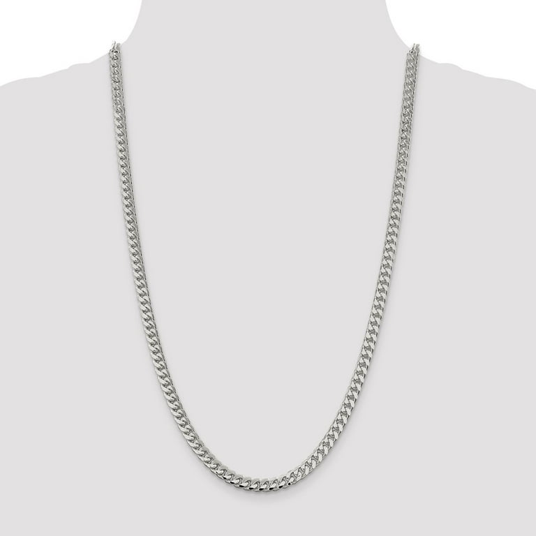 925 Sterling Silver Curb Chain Styles Necklace 6 mm Domed w