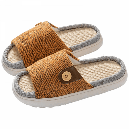 

JUSTUP Women Slippers Soft Open Toe Anti-Slip Indoor Outdoor Linen Casual Home Shoes（6.5-7）