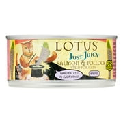 Angle View: Lotus Just Juicy Salmon & Pollock Stew Wet Cat Food, 5.3 Oz, 24 Count