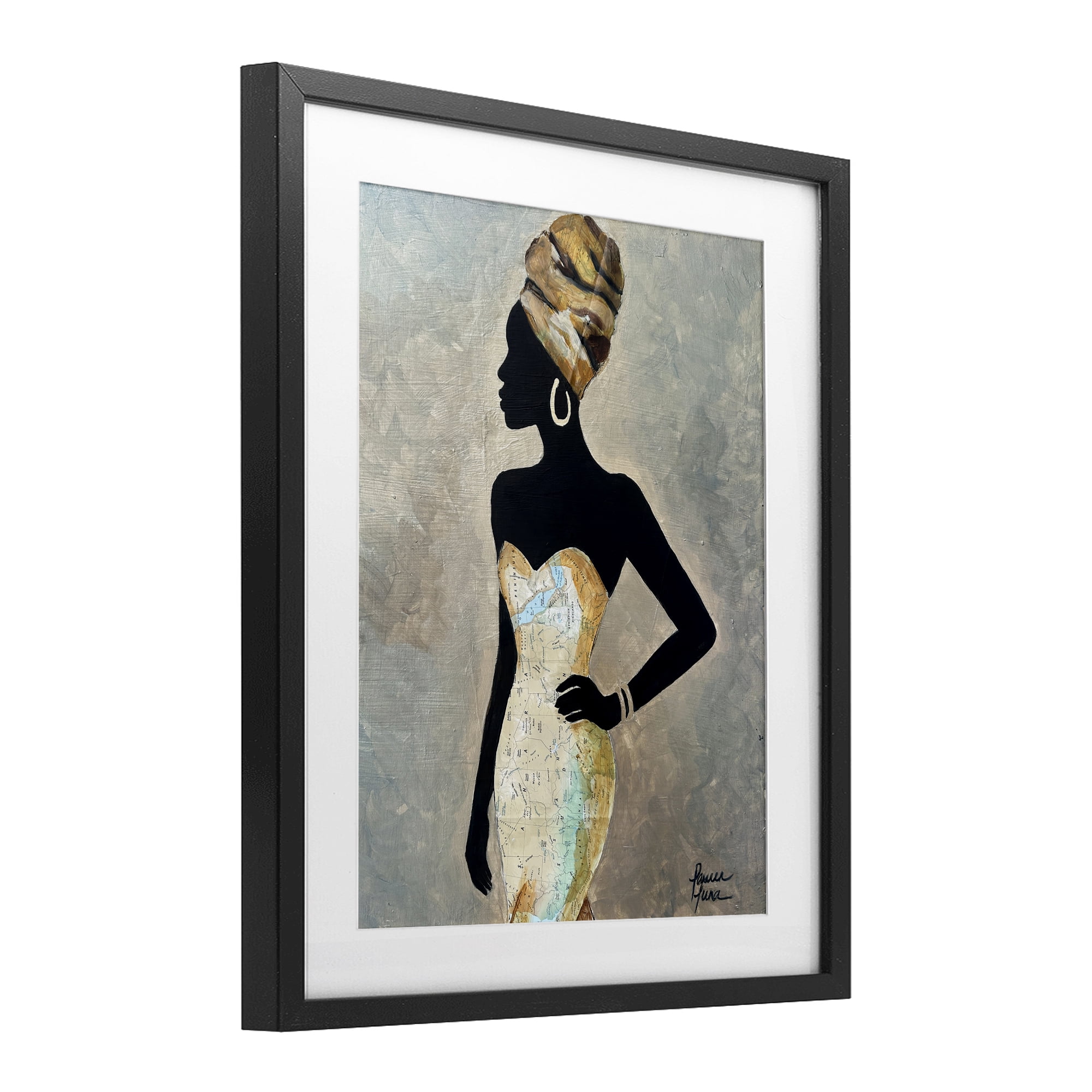 Stupell Industries Motherland Muse Fashion Portrait Black Framed Print Under Glass, design by Lauren Luna