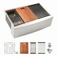 thumbnail image 2 of Farmhouse Apron Double Bowl Stainless Steel Kitchen Sink with Workstation, 2 of 4