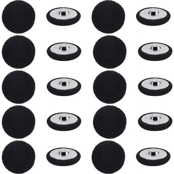 1 Box 20Pcs Black Velvet Buttons 1.1"(28mm) Round Fabric Covered Velvet Cloth Tuxedo Button with Iron Shank for Sewing Jacket Suit Dress Gowns Blouse Clothes Garment Crafts