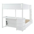 thumbnail image 6 of Bunk Bed with Twin size Trundle, Storage and Desk for Boys/Girls/Teens Bedroom, Low Wood Bed Frame with Safety Guardrail, No Box Spring Needed with Trundle, 6 of 10