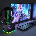 thumbnail image 4 of Soporte para auriculares Soporte para auriculares RGB Soporte para auriculares que ahorra espacio Soporte para suministros de mesa, 4 of 9