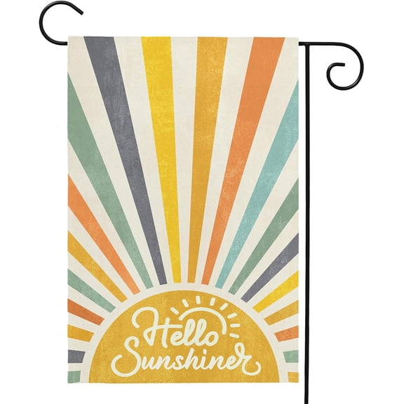Summer Garden Flag 12x18 Double Standerd Welcome Hello Sunshine Garden Flags for Outside Vertical Farmhouse Holiday