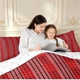 thumbnail image 4 of Manfei Red Black Geometric Check Twin Comforter Sets,Classic Plaid Bedding Set,Reversible,2 Pieces,1 Comforter and 1 Pillowcase,2 Pieces,1 Comforter and 1 Pillowcase, 4 of 7
