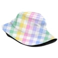 thumbnail image 4 of Yuanlong Unisex Bucket Hat Wide Brim Colorful Plaid Print Sun Hat Stylish Daily Outdoor Streetwear Hat, 4 of 4