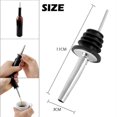 thumbnail image 4 of Stainless Steel Bottle Pourer Set of 12 Pouring Wine Glasses Oil Pourer Conical Wine Pourer with Dust-Proof Rubber Caps, 4 of 5