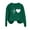 Army Green, variant on Aofany Casual Womens Sweatshirts Crewneck Long Sleeve Tops Heart Printed Pullover Sweatshirt for Women