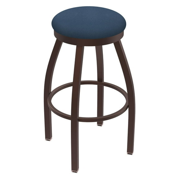 802 Misha 36" Swivel Extra Tall Bar Stool with Pewter Finish and Rein Thatch Seat