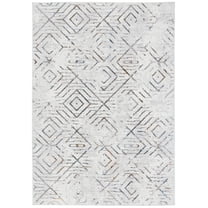 SAFAVIEH Sonoma Kynaston Geometric Area Rug, Grey/Ivory, 9' x 12'