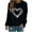 10-black sweatshirts, variant on UPPADA Women's Valentine's Day Heart Print Sweatshirt Casual Long Sleeve Crewneck Pullover Top with Cute Love Graphics Black,L