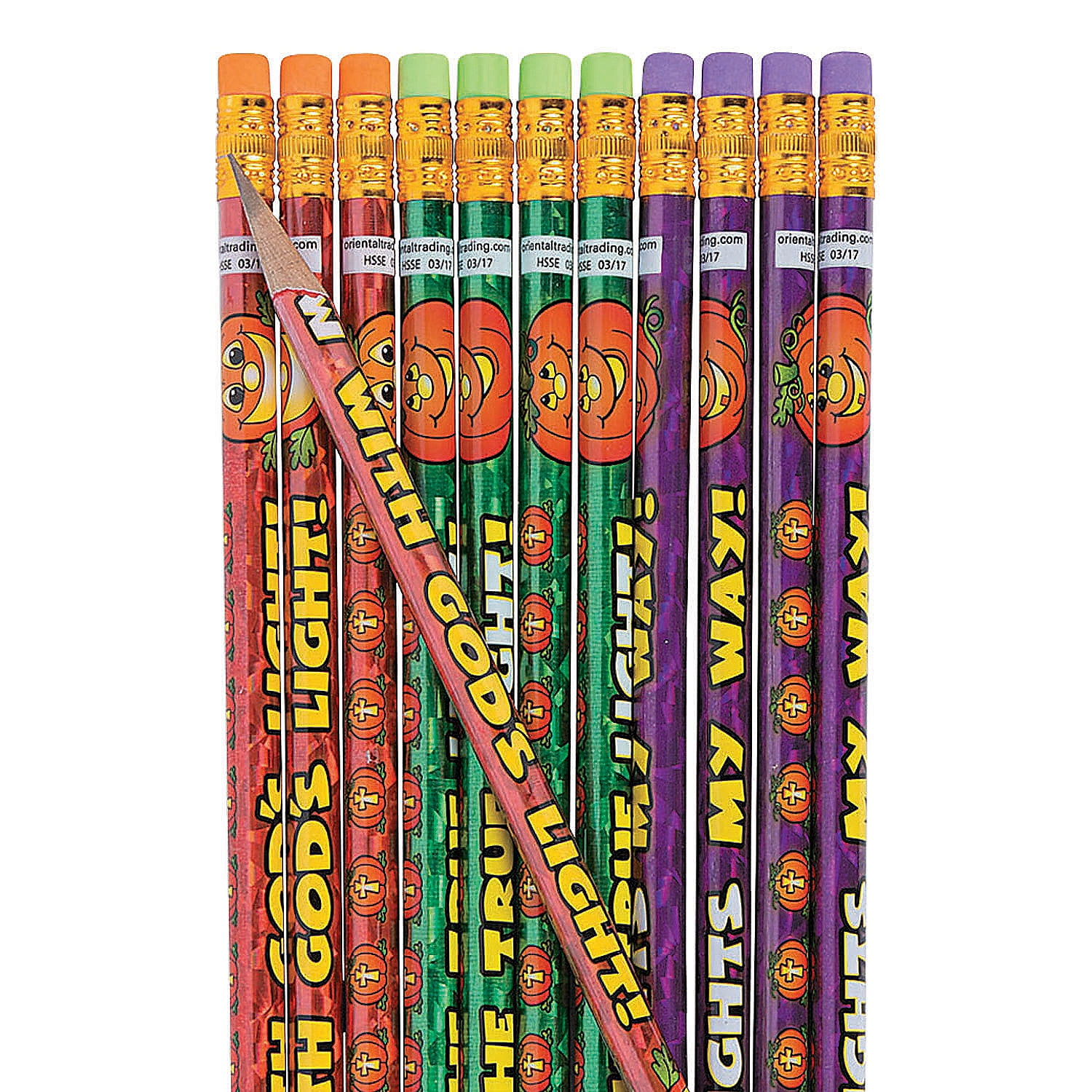 Christian Pumpkin Prism Pencils - Stationery - 24 Pieces