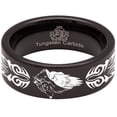 thumbnail image 5 of Wolf and Raven Tribal Tungsten Carbide Ring, 5 of 9