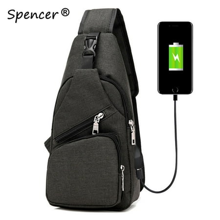Spencer Men Crossbody Chest Backpack Messenger Shoulder Spencer Men Crossbody Chest Backpack Messenger Shoulder Sling Bag Daypack For Travel 6 3 2 7