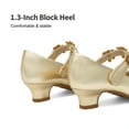 thumbnail image 3 of BURUDANI Girls Mary Jane Dress Shoes Pumps Low Heels Flower Party Wedding Princess, 3 of 5