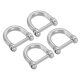 thumbnail image 1 of Uxcell D-Ring Shackle, 4 Pack 1/2 Inch Inside Width Steel U Shape Small Shackles, Silver, 1 of 5