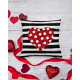 thumbnail image 6 of Valentine''s Day Pillow Cover 18x18 Inch - Sparkling Red Heart with Black & White Striped Design - Chic Romantic Cushion Case for Home, Sofa, and Couch Decor, 6 of 6