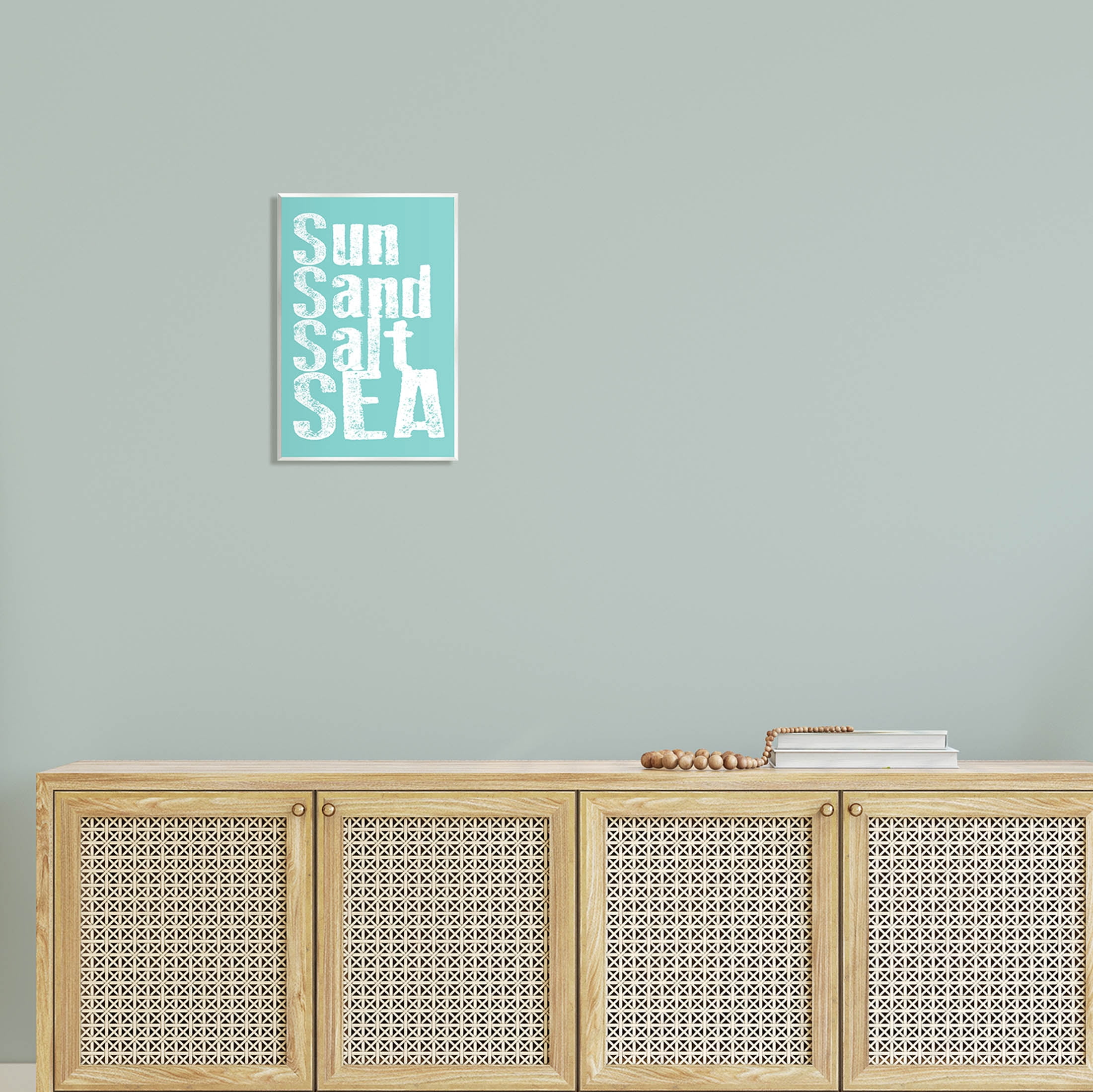 Stupell Industries Sun Sand Salt Sea Phrase Graphic Art Unframed Art Print Wall Art, Design by Alli Rogosich