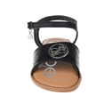 thumbnail image 4 of bebe Girl's Open Toe Comfy Flat Sandals Embossed with Medallion Hardware Detail - Flat Sandals for Toddler/Little Kid/Big Kid,Black, 11, 4 of 8
