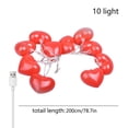 thumbnail image 3 of Orangide Peach Heart String Lights, Fabric LED USB Powered String Lights Constant On, 10 LEDs on 6.6 FT Wire for Room Decoration, Girls Room Home Decor Party Lighting, 3 of 6