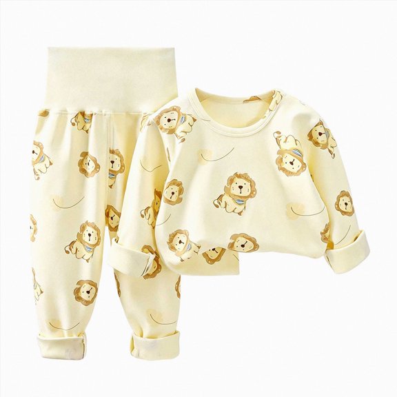 CAUYDY Toddler Girls Pajamas Baby Clothing Cute Long Sleeve Tee Shirt Pants 2 Piece Set Newborn Girl Sleepers Infant Outfits Fall Winter 12M 18M 24M Sizes 12-18 Months,Light Yellow