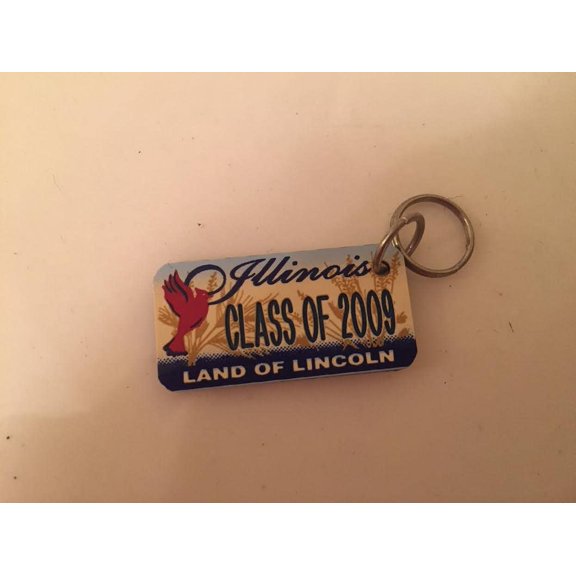 Illinois Land of Lincoln Class Of 2009 Name Keychain Key Holder Key Ring New