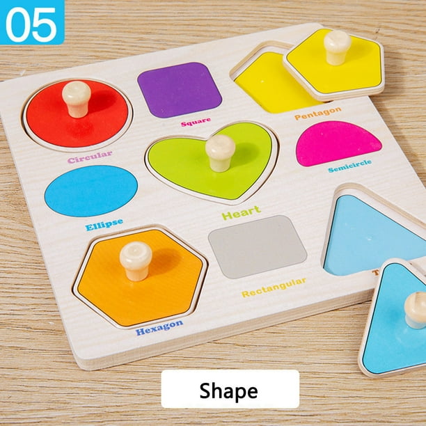 Rompecabezas de madera con números y letras para aprendizaje temprano, juguetes educativos para bebés y niños.