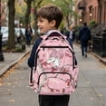 thumbnail image 5 of Chririnla Deer Backpack for School Boys Large Capacity 17 Inch Bookbag Pink Hunting Forest Elementary Preschool Daypack with Side Pocket for Travel Camping Outdoor, 5 of 7