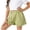 Green#55, variant on Girls Summer Beaach Shorts High Waisted Cotton Cuffed Shorts Back Elastic Waist Pleated Shorts with Pockets Yellow 5-6 Years