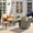 Beige, variant on 2/4/5pcs All-Weather PE Wicker Outdoor Patio Furniture Sectional Conversation Set with Swivel Rocking Chairs,Loveseat Sofa,Coffee Table & Side Table - Cushioned Seats,Hand-Woven Rattan for Backyard