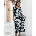 thumbnail image 4 of Sunforyou Kaftan Dresses for Women Plus Size Swimsuit Cover up Caftans Black Butterfly Beach Dresses Loose Soft Loungewear, 4 of 6