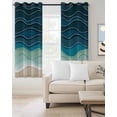 thumbnail image 4 of Abstract Blackout Curtains for Bedroom Living Room, Water Duck Green Brown Gradient Ocean Waves 72 In Long Thermal Insulated Room Darkening Drapes Grommet Window Treatments, 52 x 72 In, 4 of 9