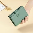 thumbnail image 7 of Genuine Leather Wallets for Women RFID Blocking Bifold with Zipper Pocket, 2 ID Windows, 18 Card Slots, Green, 7 of 7