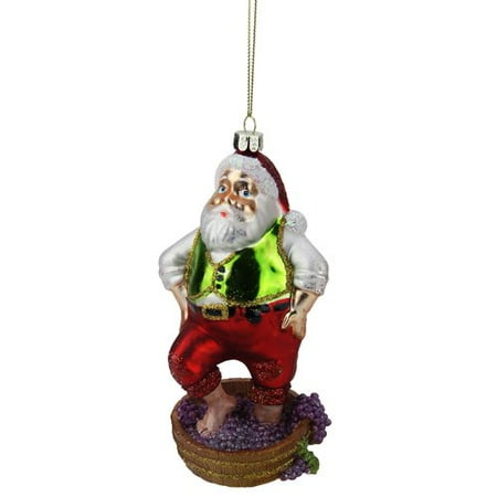 Northlight Seasonal Tuscan Winery Santa Claus Stomping Grapes Glass Christmas