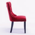 thumbnail image 3 of Dining Chairs Set of 2, Velvet Upholstered Kitchen Chairs with Button Tufted Design, Armless Side Chairs Accent Chair for Living Room, Burgundy, 3 of 9