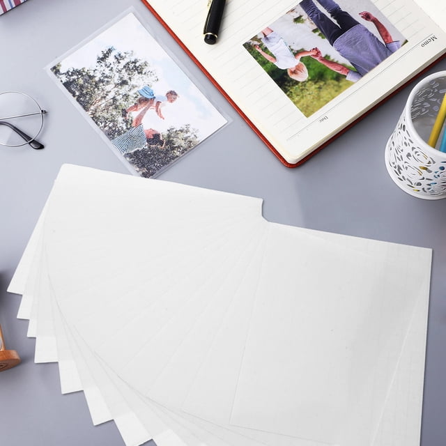 FUTUREORYY 50Pcs Photo Laminating Sheets White Self Adhesive Protective Film for Pictures