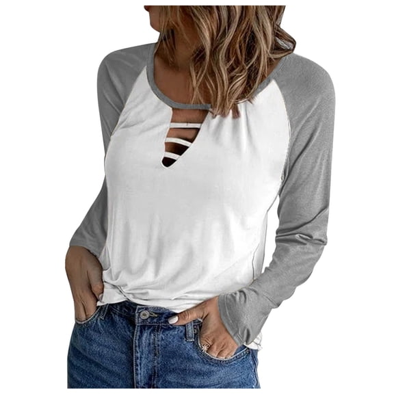 TAGOLD Womens Tops,Casual Women Summer Gradient Print Regular Round Neck Women Long Sleeves Top