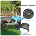 thumbnail image 3 of Costway 4PCS Patio Rattan Furniture Set Conversation Glass Table Top Sofa Cushioned, 3 of 8