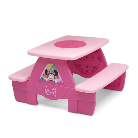 Disney Minnie Mouse Picnic Table with Block Baseplate & Cupholders