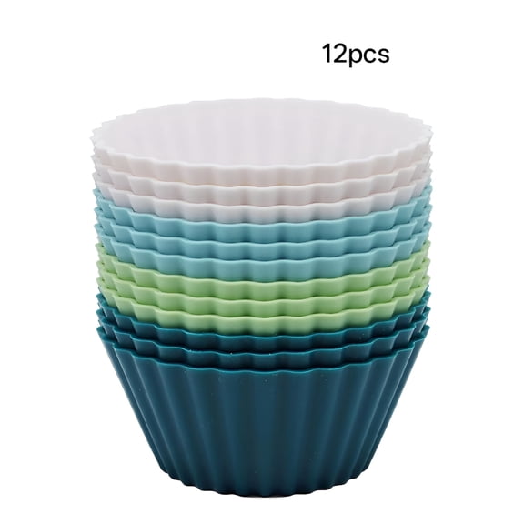 ACDANC Large Silicone Baking Cups,12 Pack Reusable Cupcake Liners,2.5" Muffin Liners Cupcake Molds,Jumbo Size,Stand alone,Dishwasher Safe