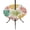 Mustard, Sage, variant on Round Outdoor Tablecloth with Umbrella Hole and Zipper, Teal Blue Palm Leaves Tablecloth with Elastic Waterproof, Tropical Botanical Summer Patio Table Covers for 36" - 44" Picnic Pool Tables
