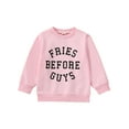 thumbnail image 2 of Girl Loose Shirt, 12 18 24M 3 4 5T Long Sleeve Round Neck Letters Print Casual Party Street Spring Tops, 2 of 7